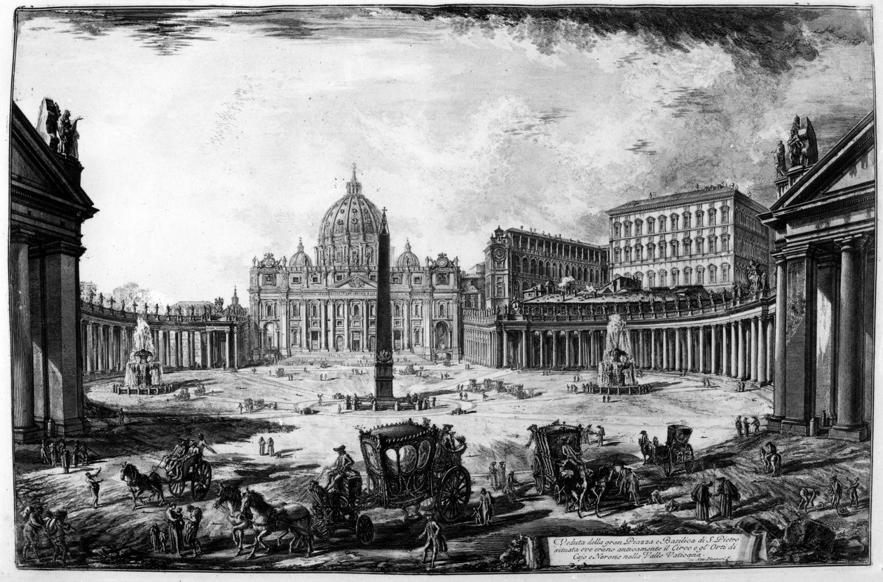 Vista de la Basílica de San Pedro y la Plaza, de la serie 