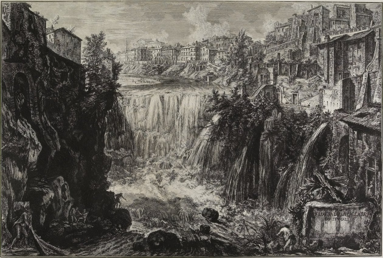 Vista de la Gran Cascada en Tívoli, 1766 de Giovanni Battista Piranesi