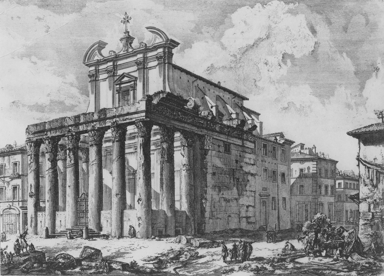 Vista del Templo de Antonino y Faustina, de la serie 