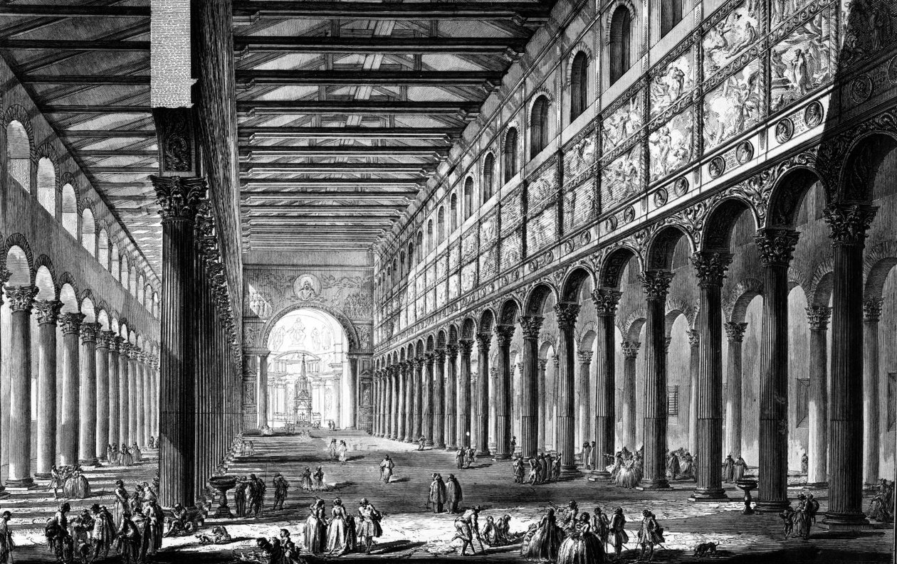 Vista del interior de la Basílica de San Pablo Extramuros, de la serie 