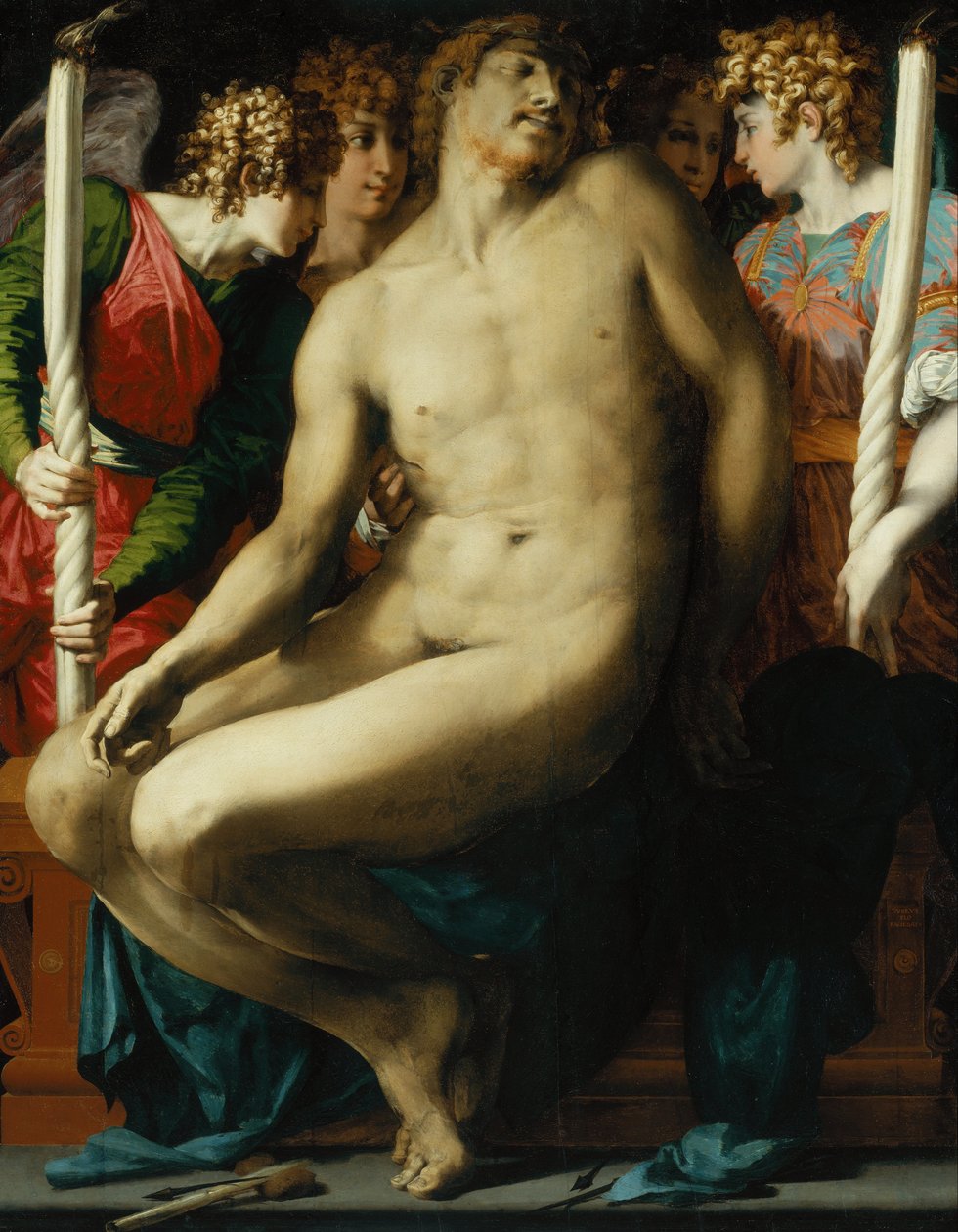 El Cristo muerto con ángeles de Giovanni Battista Rosso Fiorentino