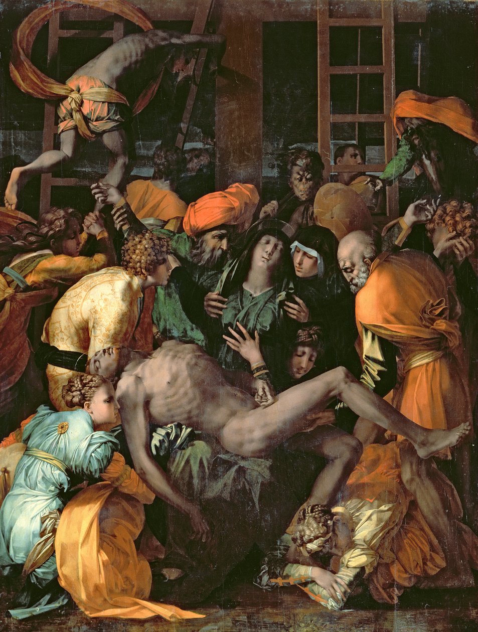 La deposición de la cruz, 1529 de Giovanni Battista Rosso Fiorentino