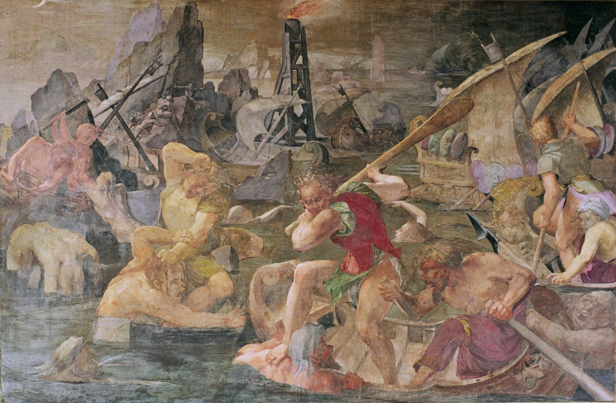 La venganza de Nauplio (detalle) de Giovanni Battista Rosso Fiorentino