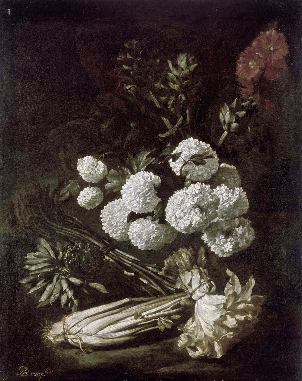 Naturaleza Muerta de Flores y Vegetales, siglo XVII de Giovanni Battista Ruoppolo or Ruopolo
