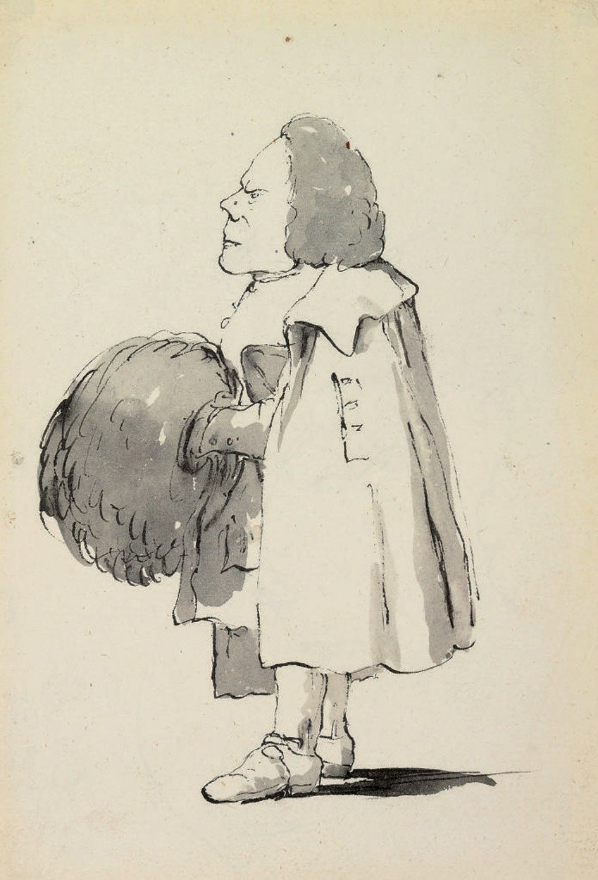 Caricatura de un caballero bajo de Giovanni Battista Tiepolo