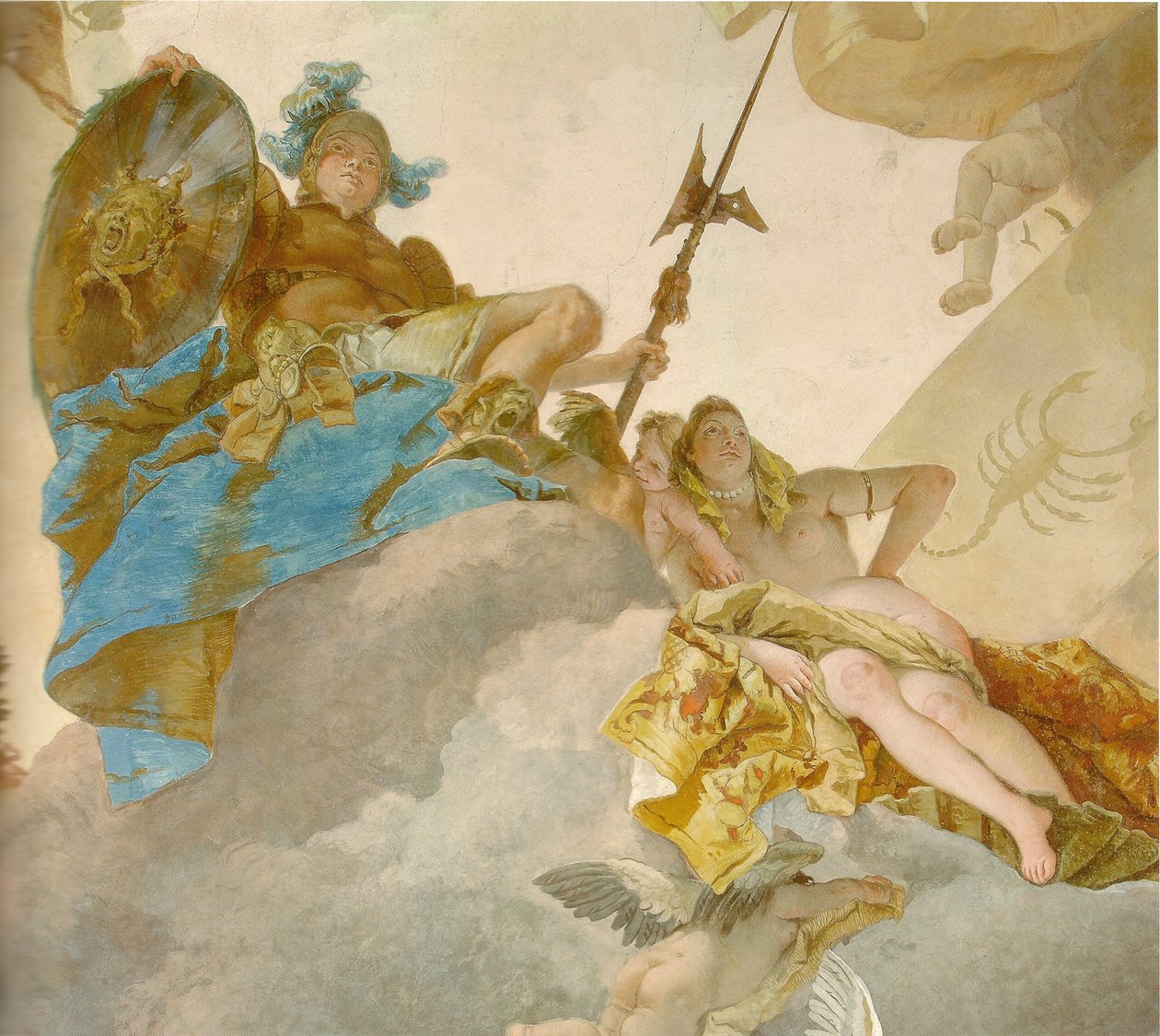Fresco del techo en la escalera de la Residencia de Wurzburgo (detalle) de Giovanni Battista Tiepolo