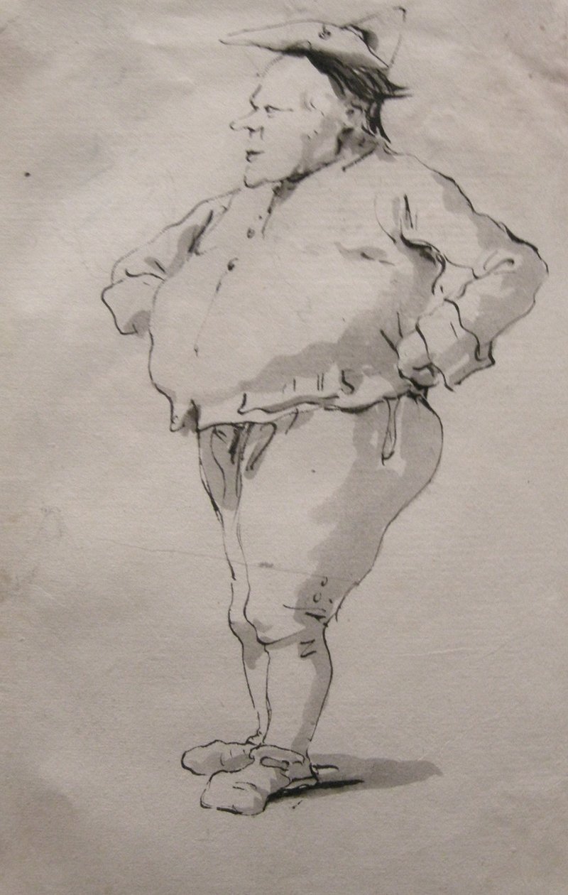 Caricatura de una persona de Giovanni Battista Tiepolo
