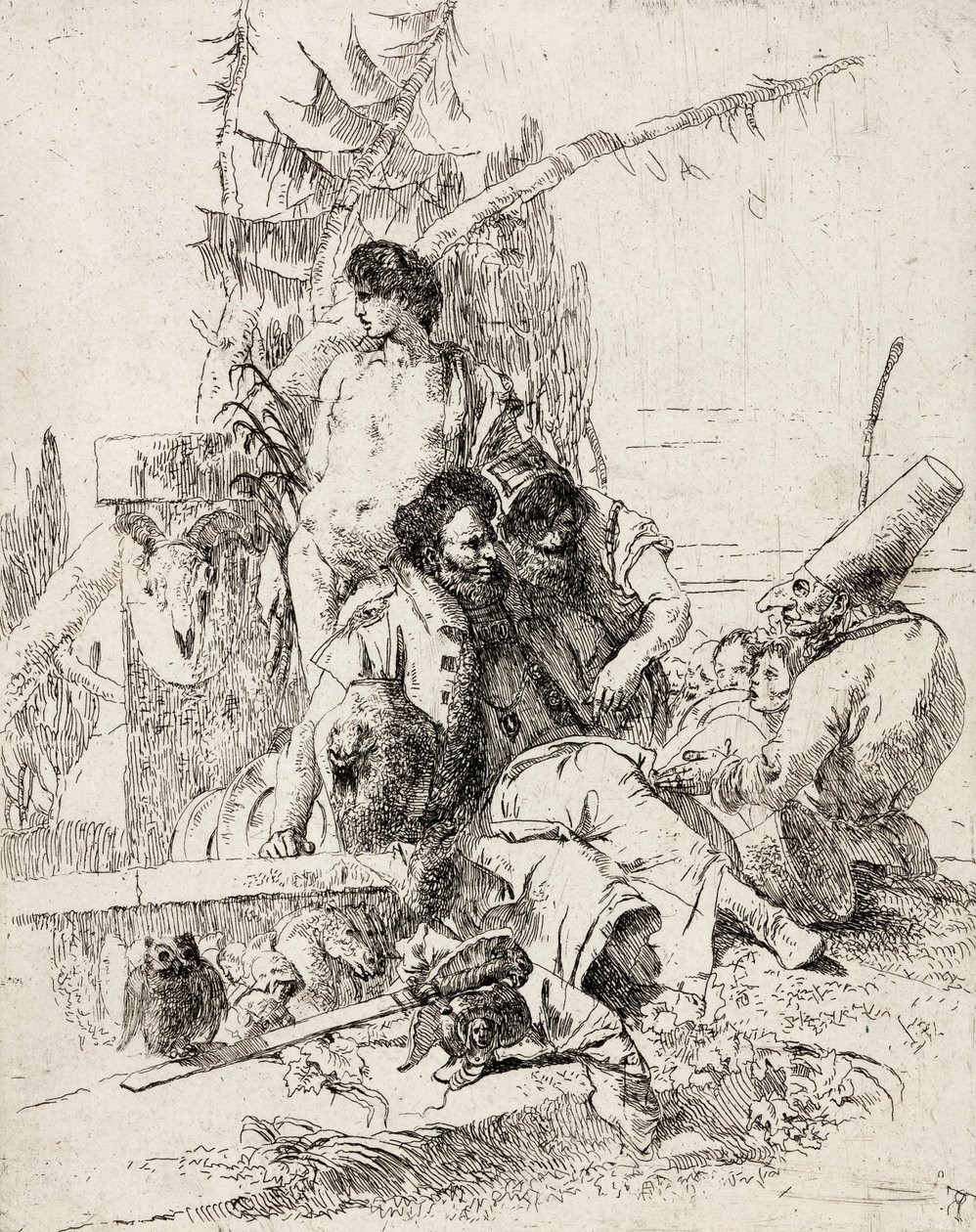 Punchinello da consejo de Giovanni Battista Tiepolo