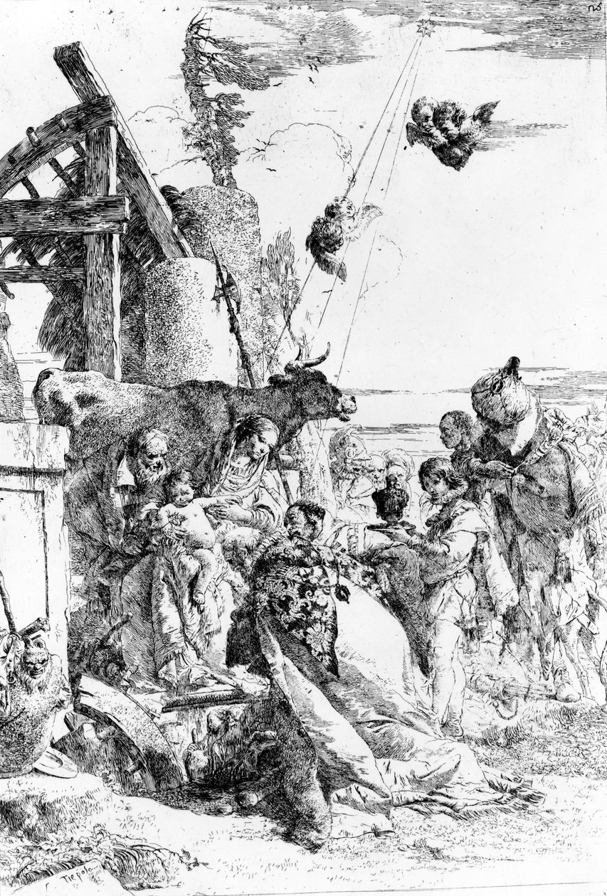 La adoración de los magos, c.1753 de Giovanni Battista Tiepolo