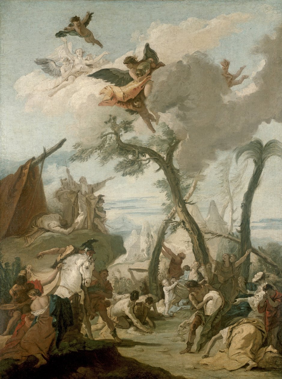 La recolección del maná, siglo XVIII de Giovanni Battista Tiepolo