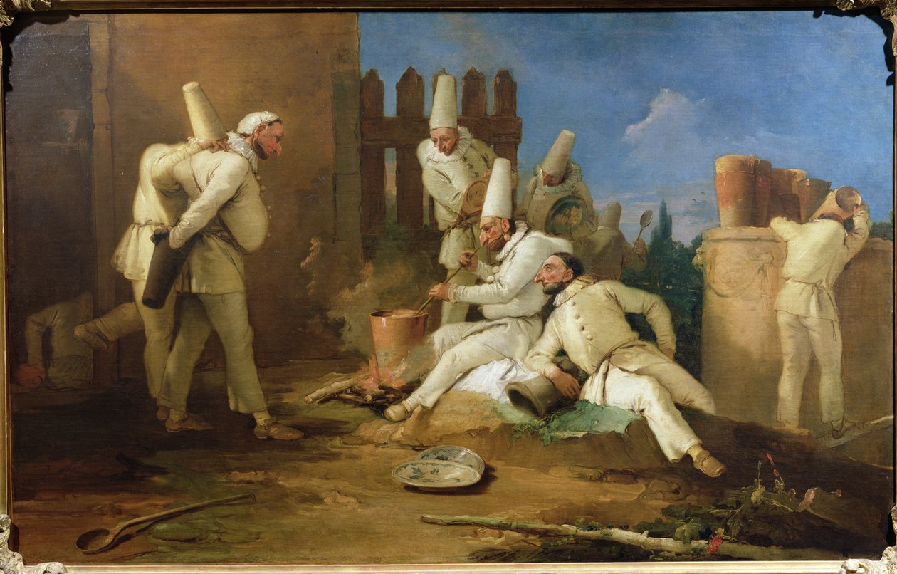 La cocina de Punchinello de Giovanni-Battista Tiepolo