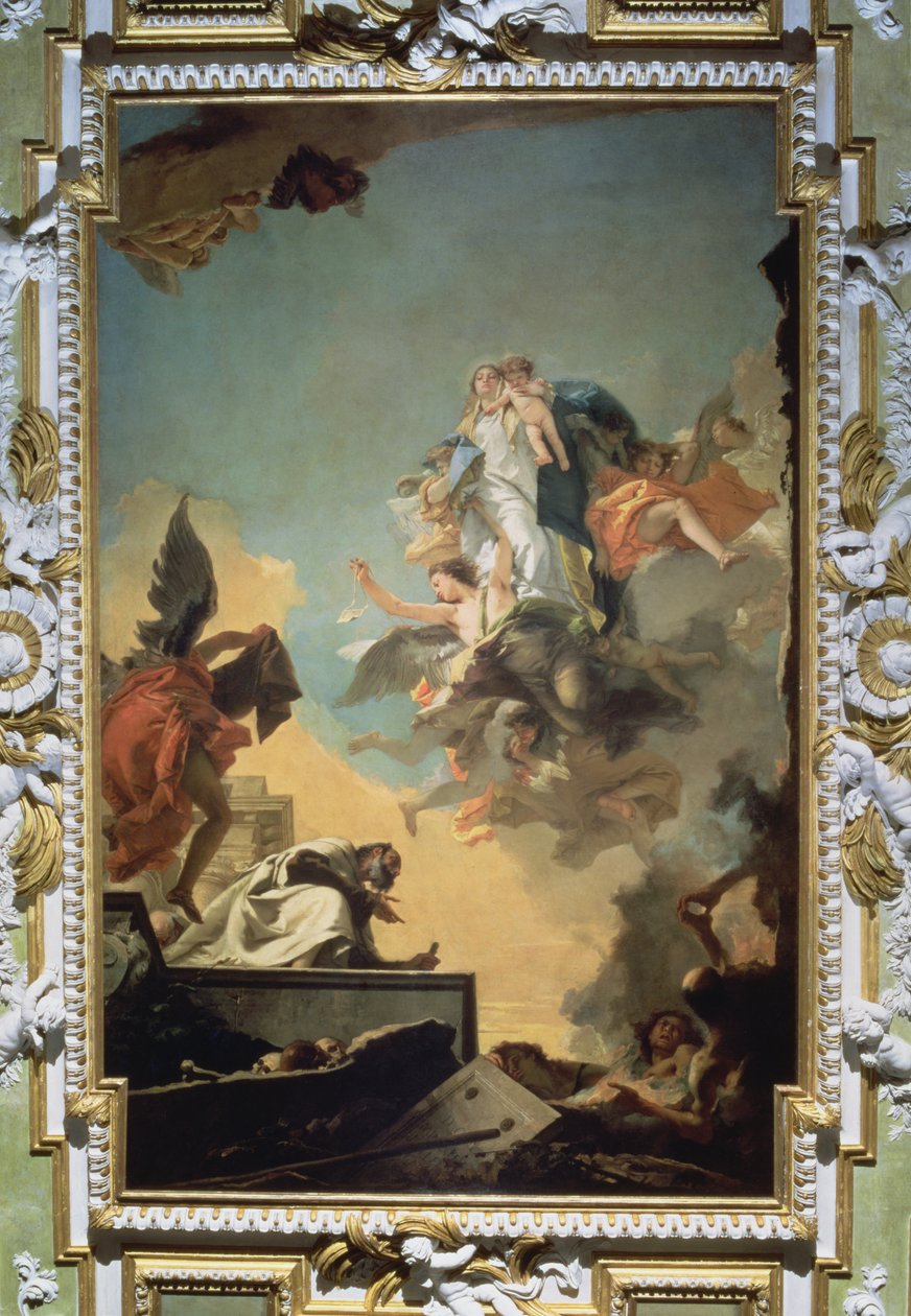 La Virgen del Carmen Dando el Escapulario al Beato Simón Stock, 1740