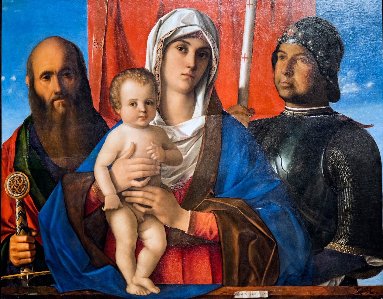 Madonna y el Niño, con San Pablo y San Jorge de Giovanni Bellini