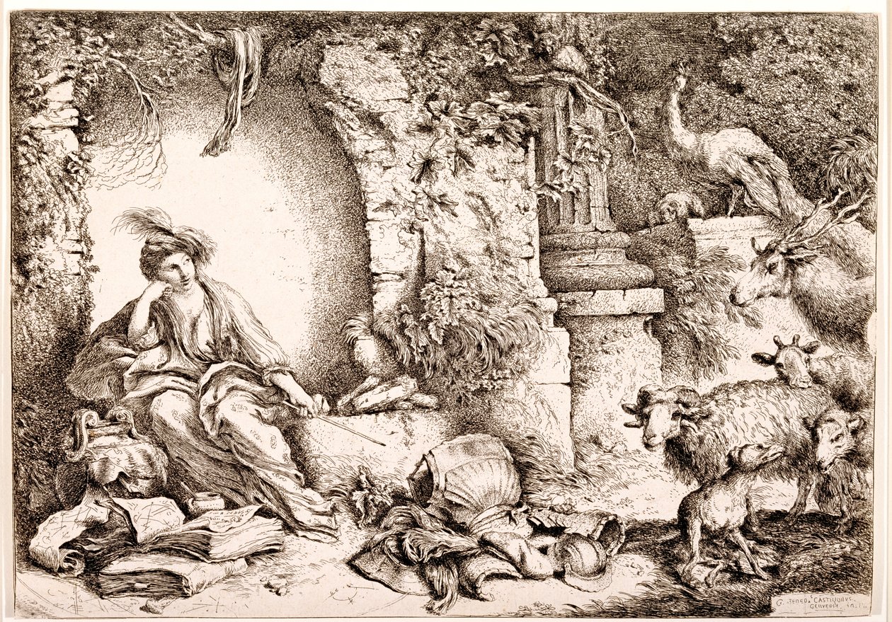 Circe convirtiendo a los hombres de Ulises en bestias de Giovanni Benedetto Castiglione