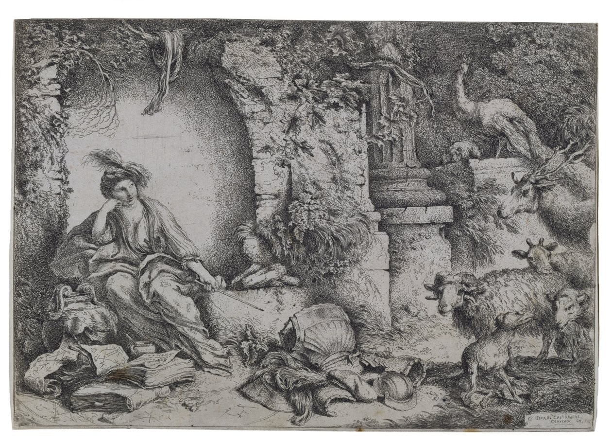 Circe convirtiendo a los hombres de Ulises en bestias de Giovanni Benedetto Castiglione