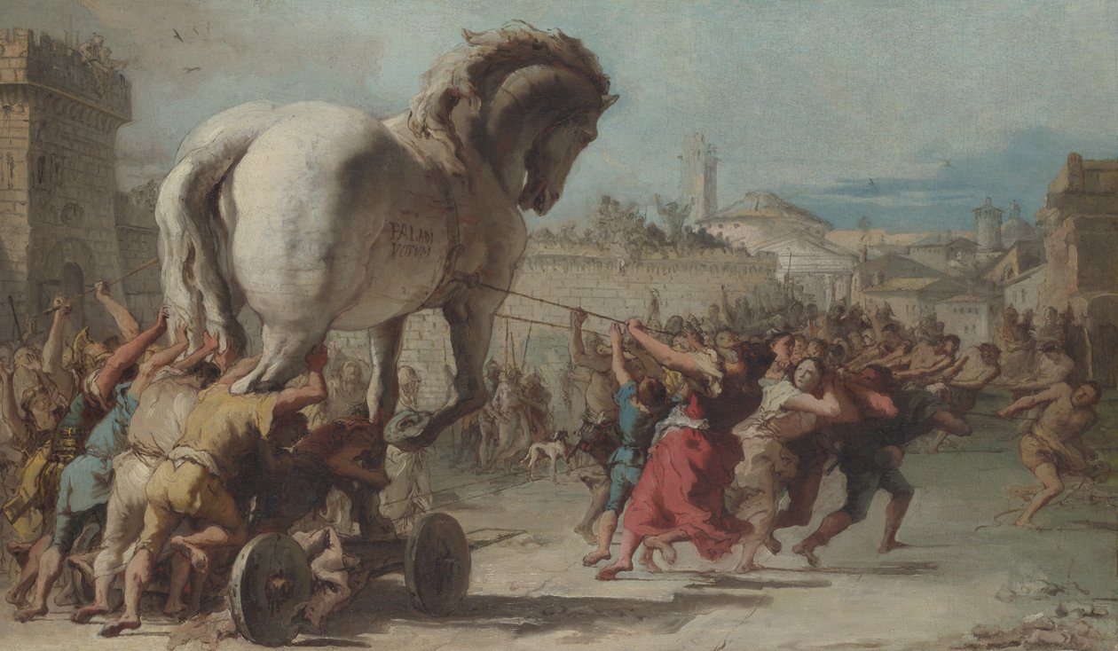 La Procesión del Caballo de Troya en Troya de Giovanni Domenico Tiepolo