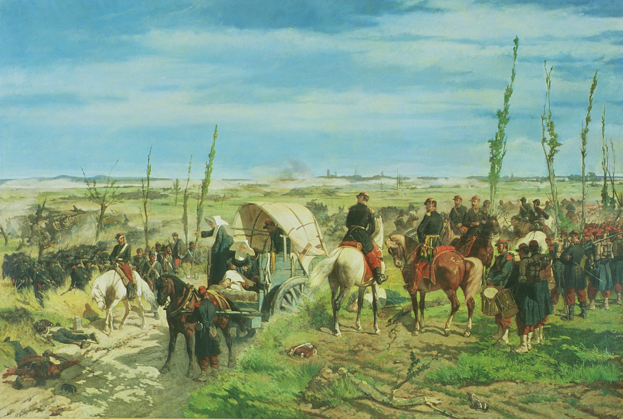 El campamento italiano en la Batalla de Magenta, junio de 1859 de Giovanni Fattori