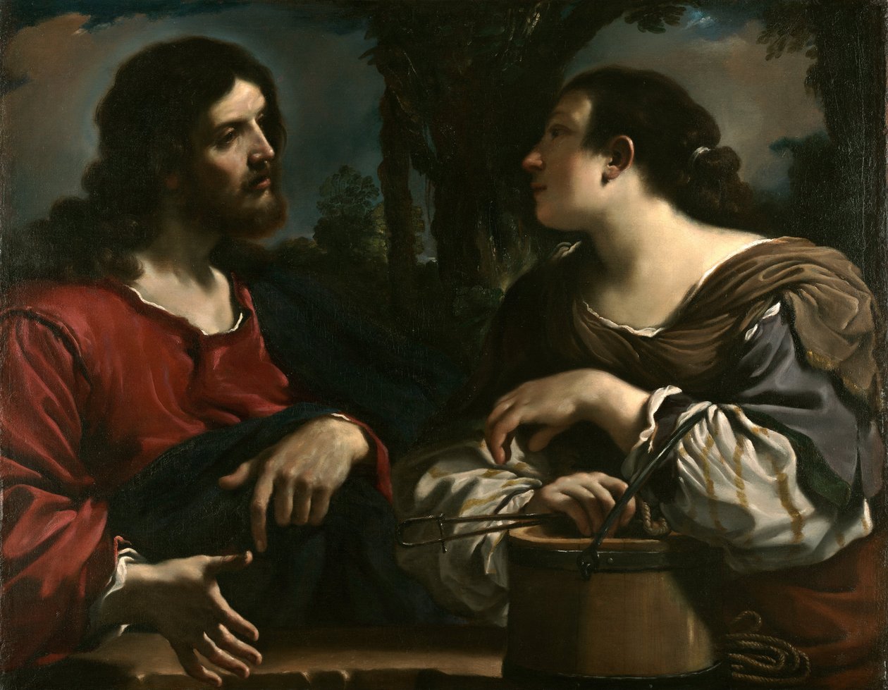 Cristo y la mujer de Samaria de Giovanni Francesco Barbieri