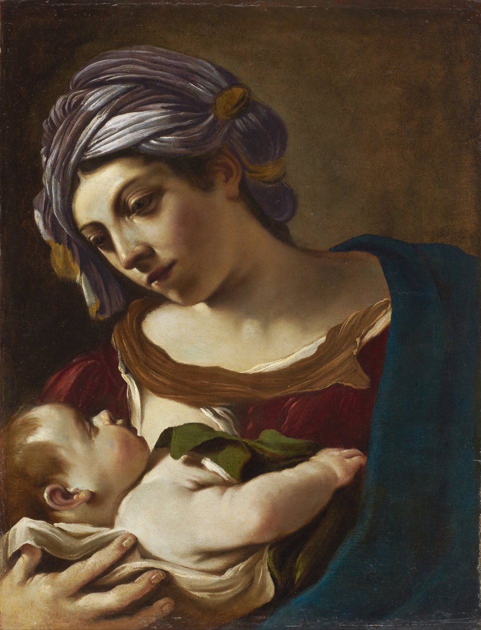 Madonna y el niño de Giovanni Francesco Barbieri