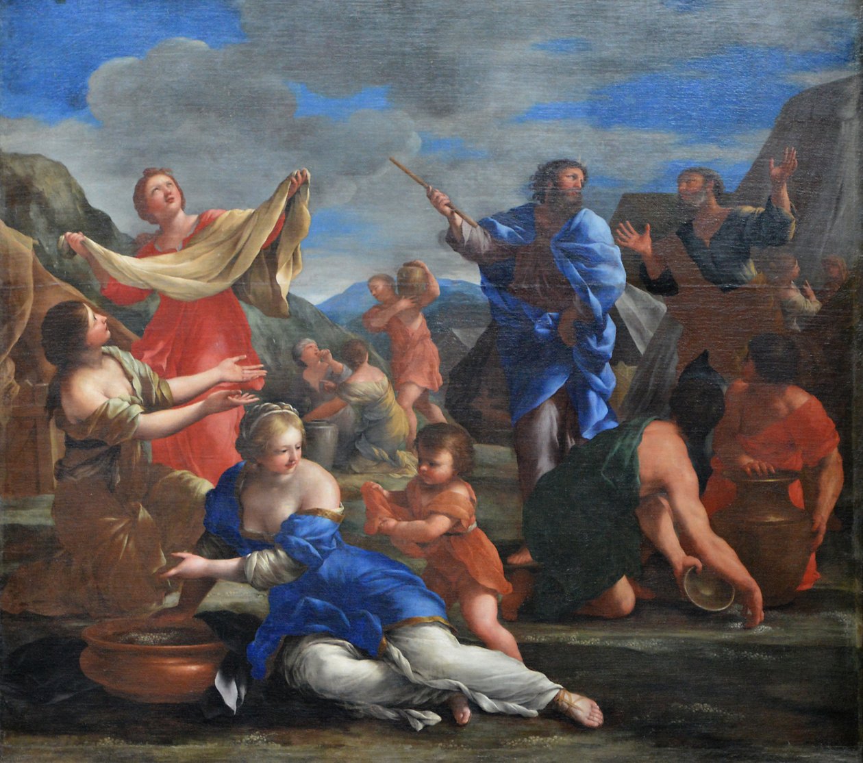 Los israelitas recogiendo el maná en el desierto de Giovanni Francesco Romanelli