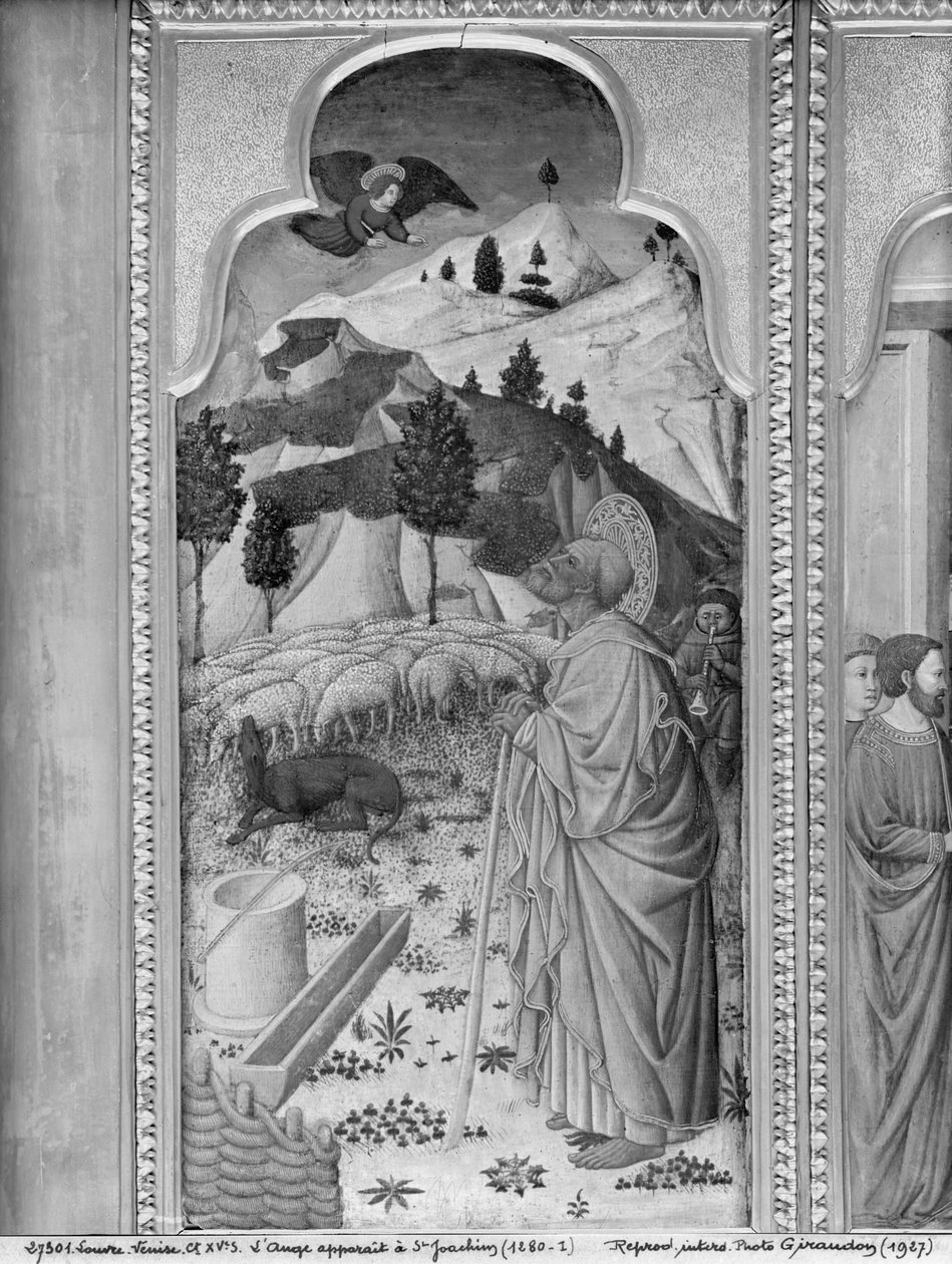 Ciclo de la Vida de la Virgen, Anunciación a Joaquín, c.1445 de Giovanni Francesco da Rimini