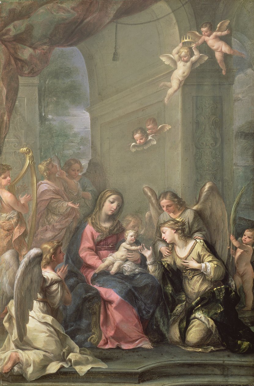 Matrimonio místico de Santa Catalina, 1716 de Giovanni Gioseffo da Sole