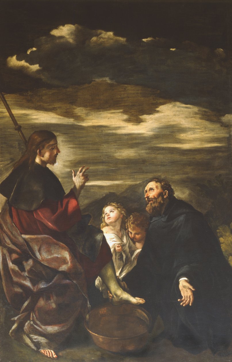 San Agustín lavando los pies de los redimidos de Giovanni Lanfranco