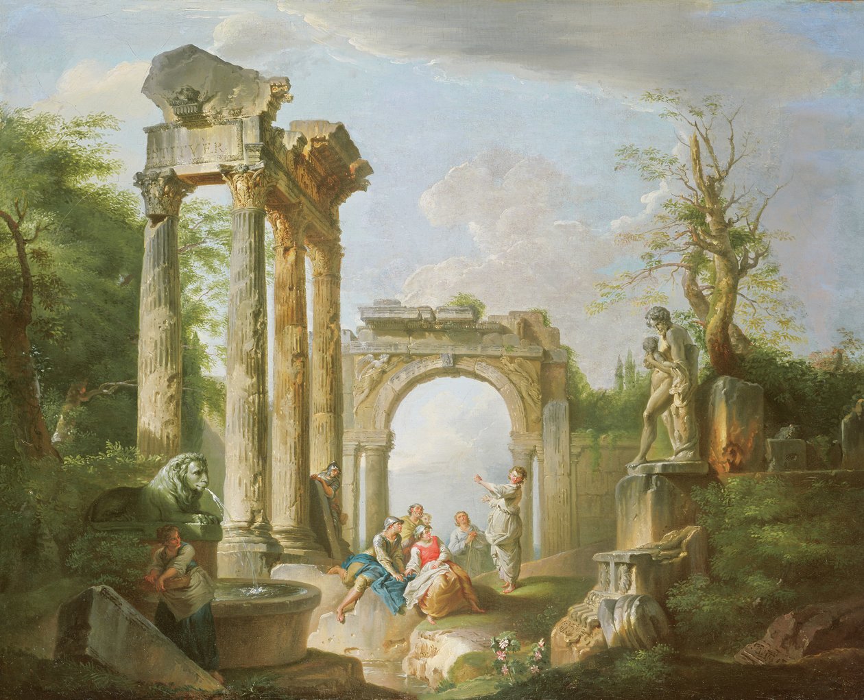 Escena Arcadiana, siglo XVIII de Giovanni Paolo Pannini