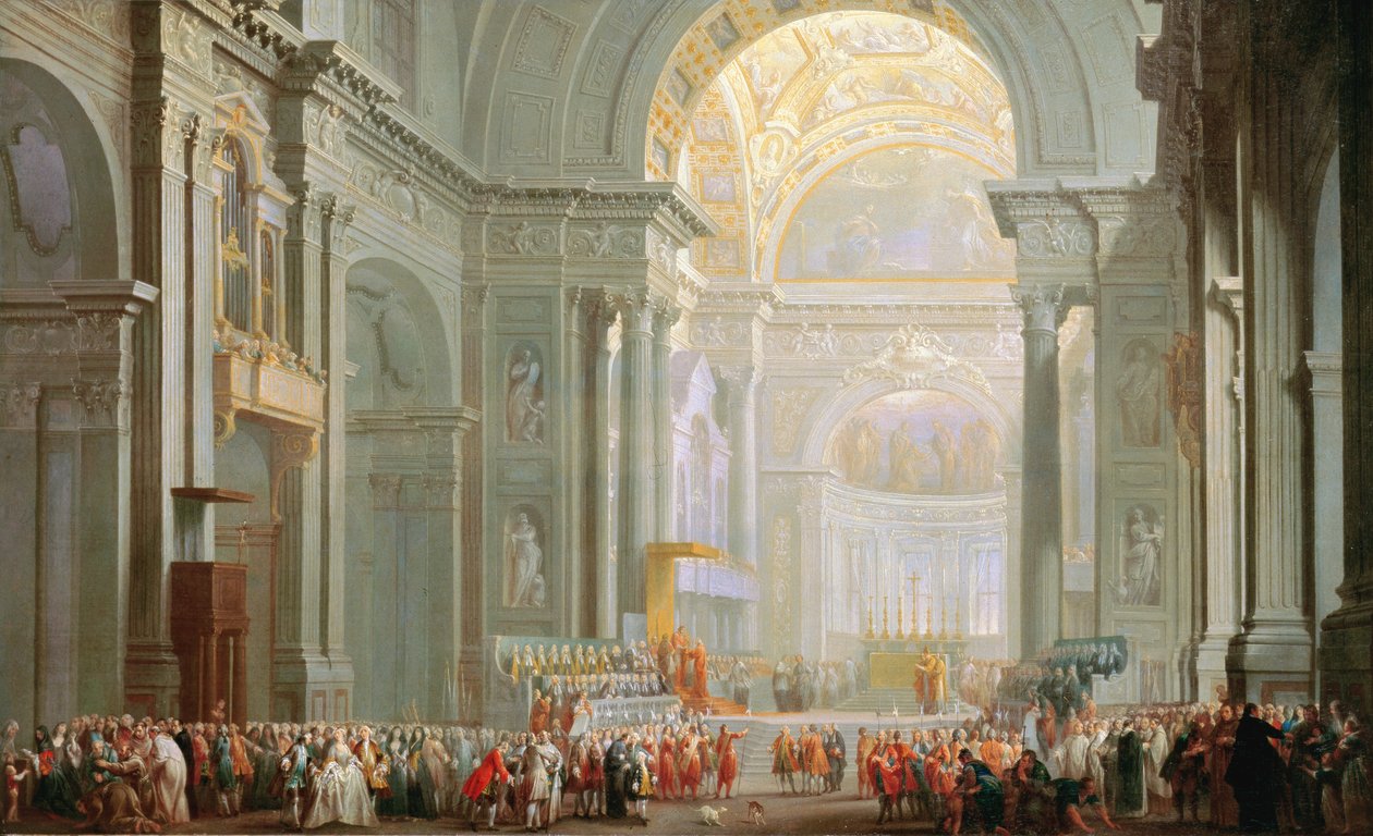 Interior de San Pedro, Roma de Giovanni Paolo Pannini