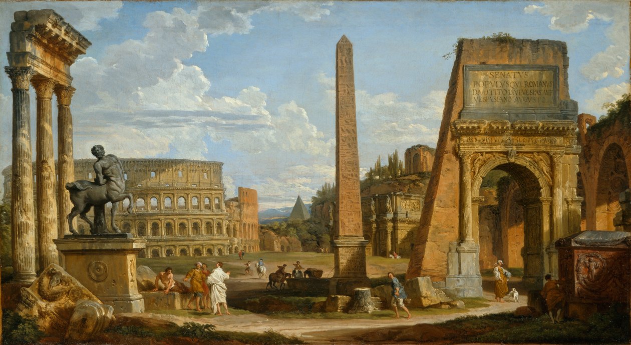 Vista Caprichosa de Ruinas Romanas, 1737 de Giovanni Paolo Pannini