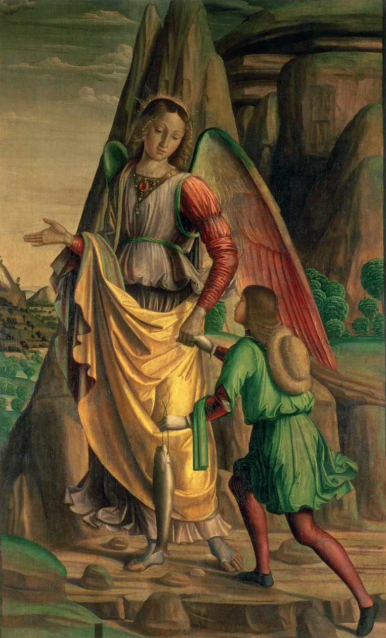 Tobías y el ángel de Giovanni Santi or Sanzio