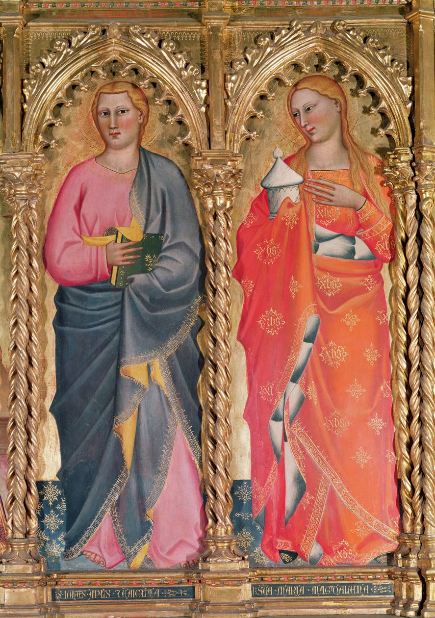 San Juan y Santa María Magdalena, (detalle) de Giovanni del Biondo dal Casentino