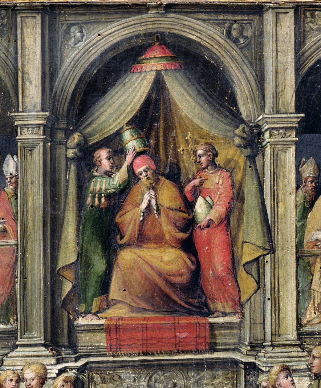 Coronación del Papa Pablo II (1417-71) 1534 (detalle) de Giovanni di Lorenzo Cini