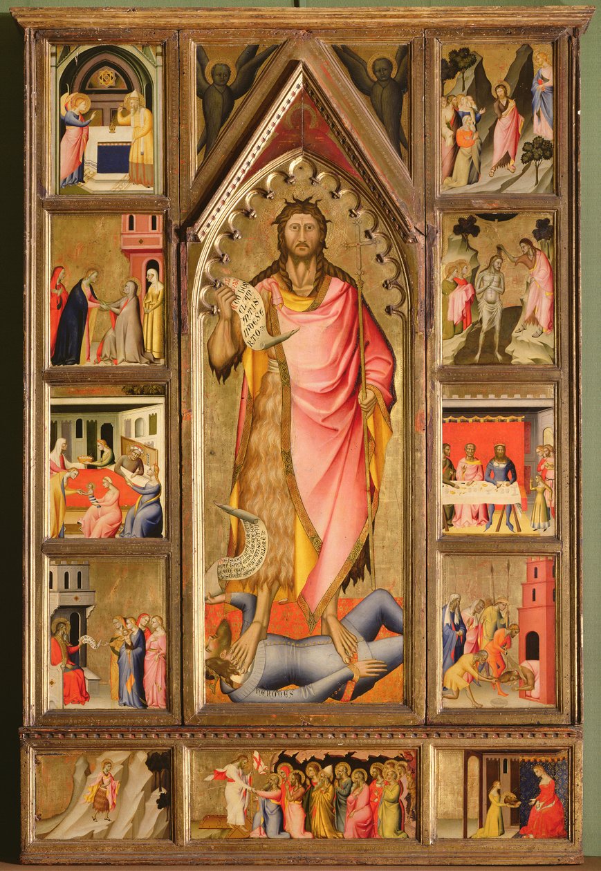 San Juan Bautista y escenas de su vida (políptico) de Giovanni di Niccolo del Biondo