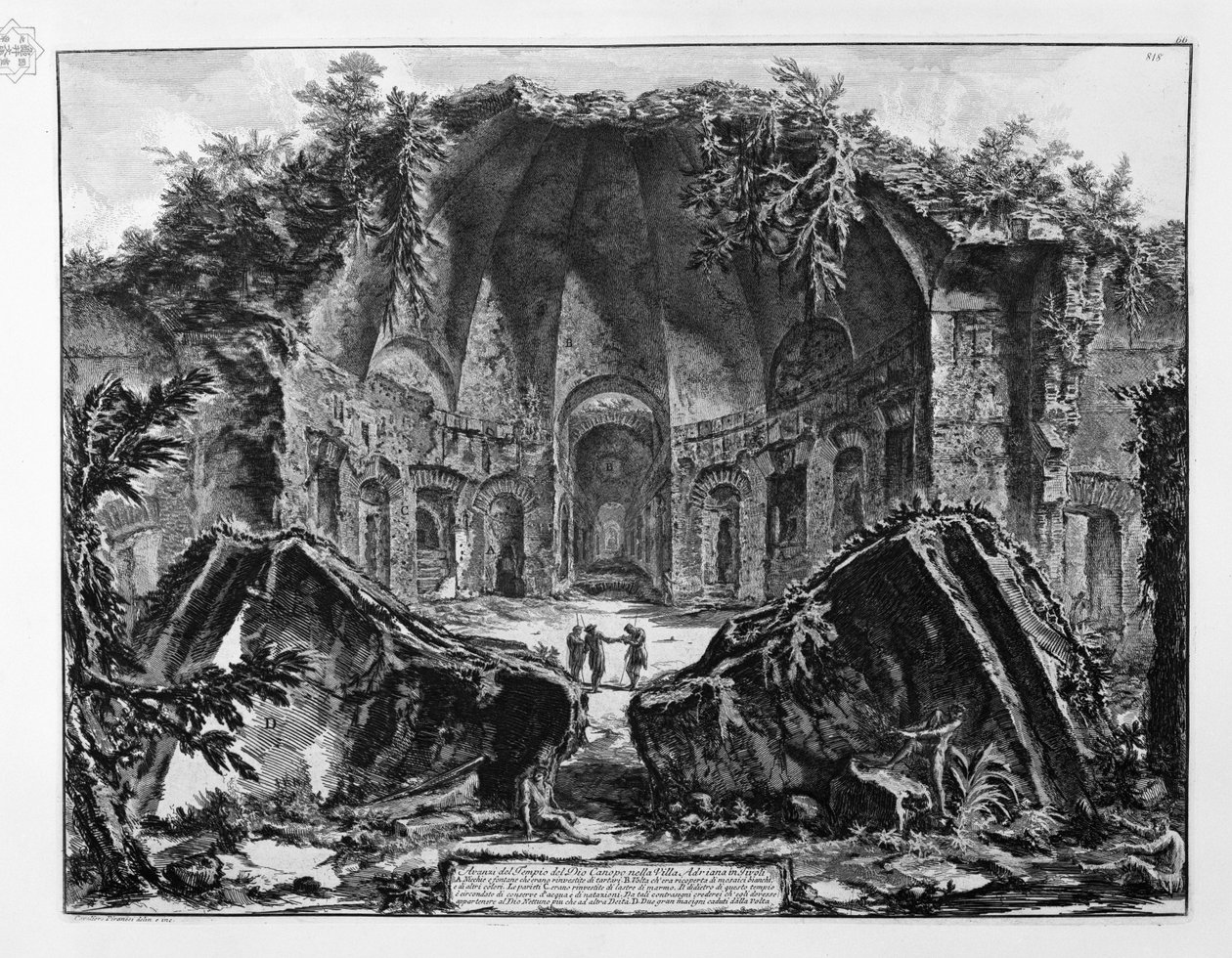 Restos del Templo del Dios Canopo en la Villa Adriana en Tívoli de Giovanni Battista Piranesi