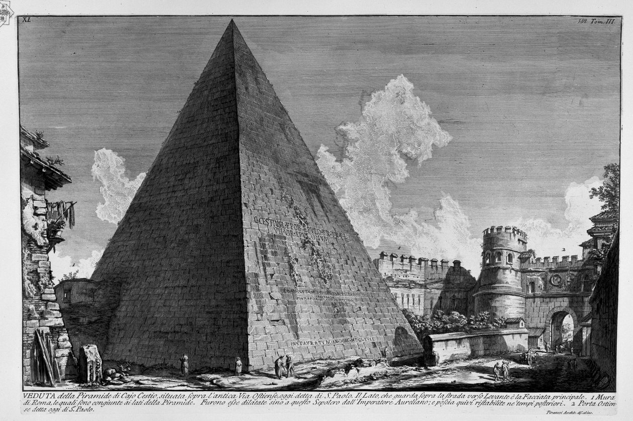 Pirámide de Cayo Cestio de Giovanni Battista Piranesi