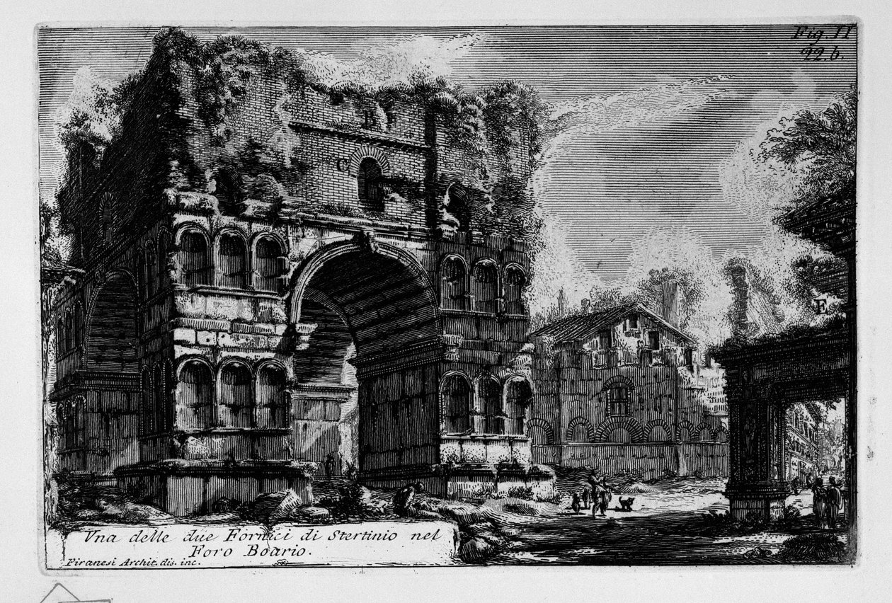 Una de las dos Fornici de Stertinio en el Foro Boario de Giovanni Battista Piranesi