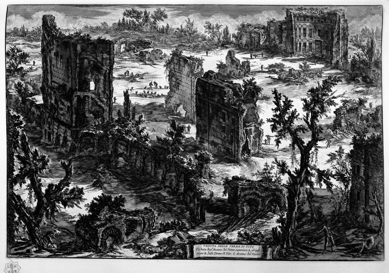 Vista de las Termas de Tito de Giovanni Battista Piranesi