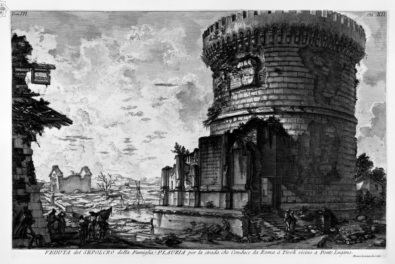 Via Appia, Sepulcro de la Familia Plauzia en Ponte Lucano de Giovanni Battista Piranesi