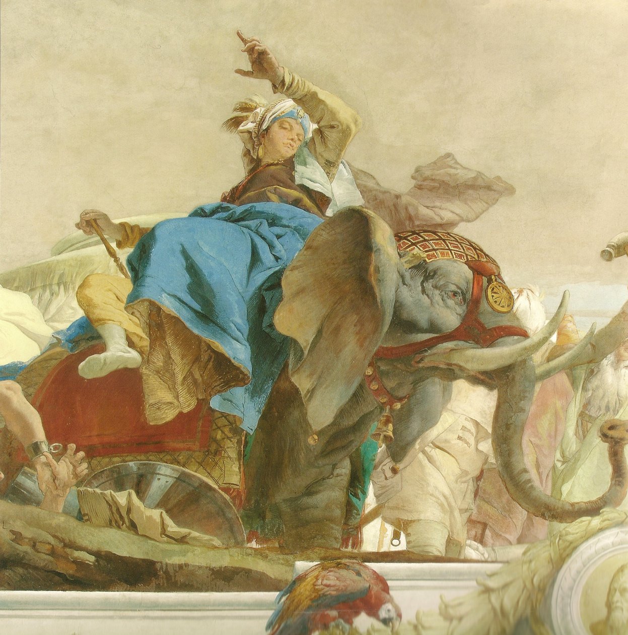 Fresco del techo en la escalera de la Residencia de Wurzburgo, (detalle) de Giovanni Battista Tiepolo