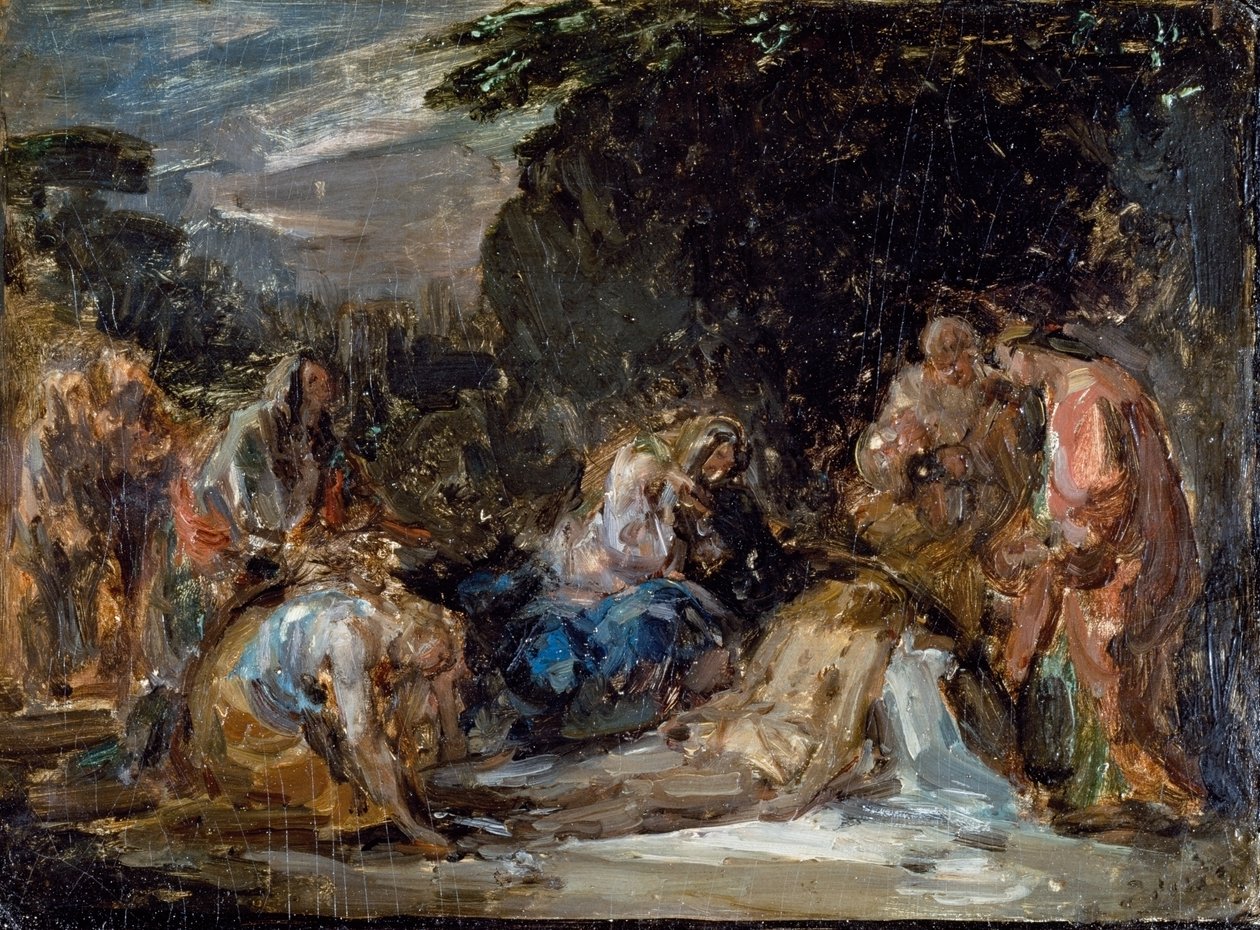 Deposición, por Giovanni Carnovali llamado Piccio, óleo sobre tabla, 21x29 cm de Giovanni Carnovali