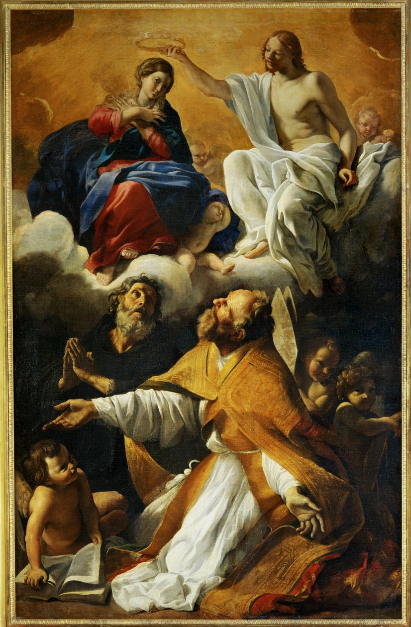 Coronación de la Virgen con San Agustín y San Guillermo de Aquitania - Coronación de la Virgen con San ... de Giovanni (school of) Lanfranco