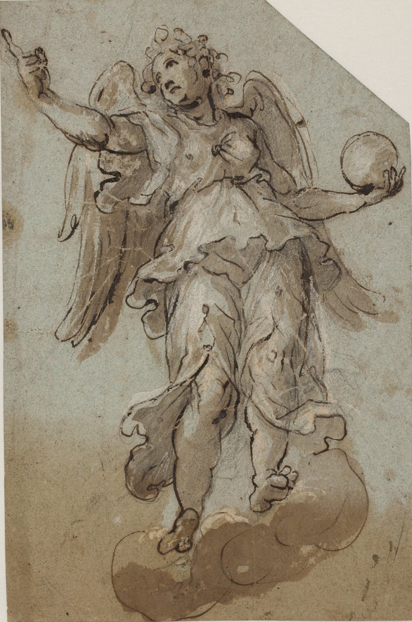 Ángel con un globo entre nubes de Giovanni Alberti