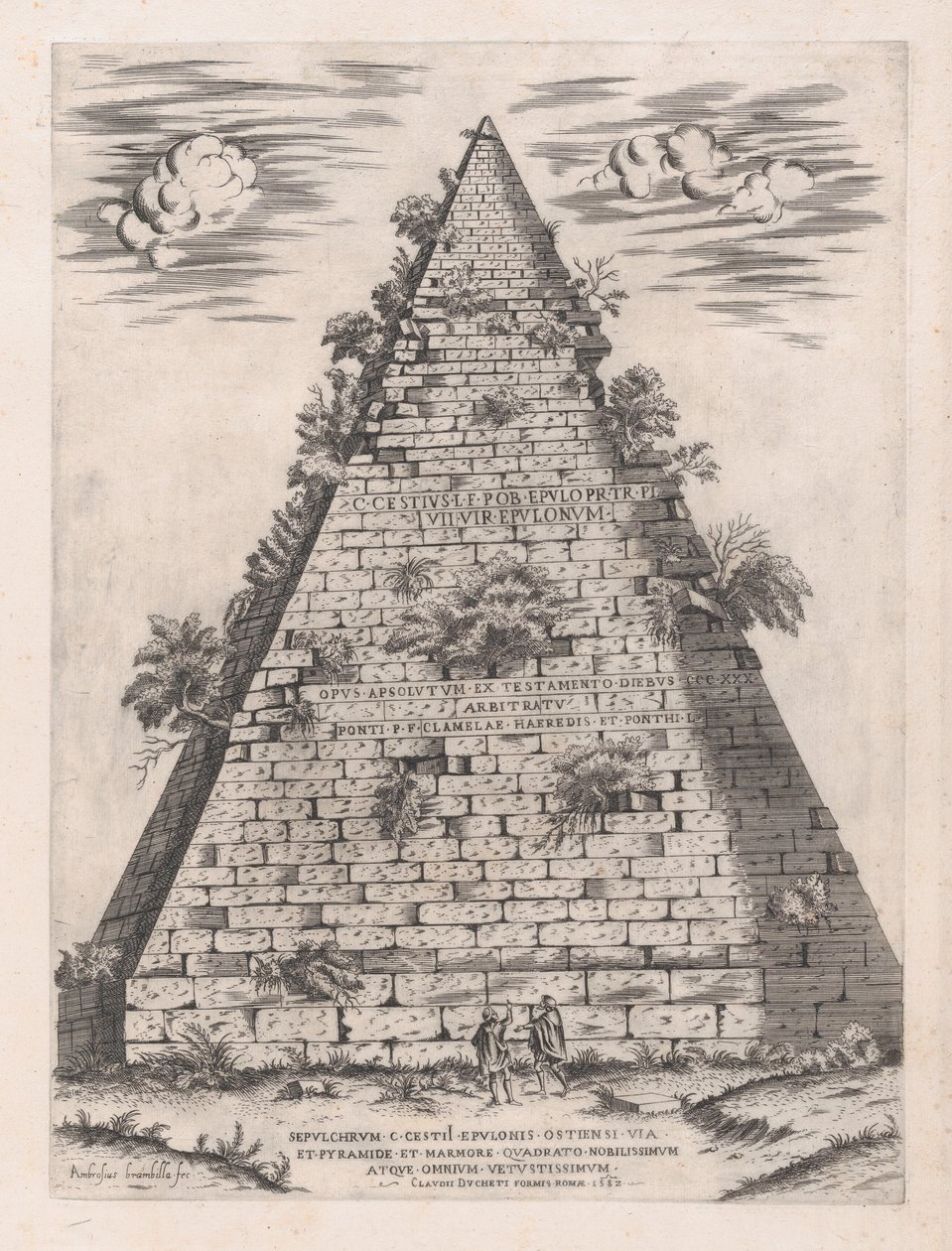 Speculum Romanae Magnificentiae: Pirámide de Cayo Cestio de Giovanni Ambrogio Brambilla