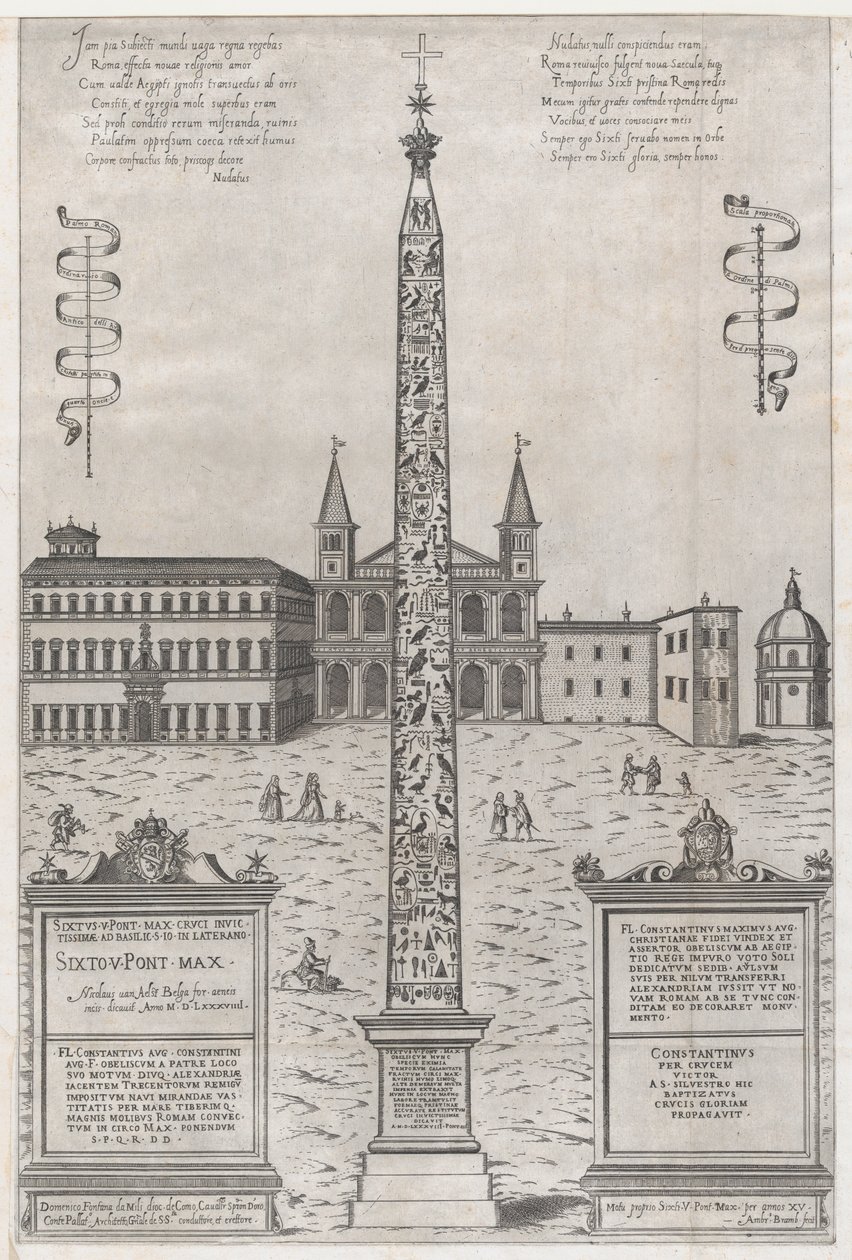 Speculum Romanae Magnificentiae: El Obelisco Egipcio de Constantino, 1589 de Giovanni Ambrogio Brambilla