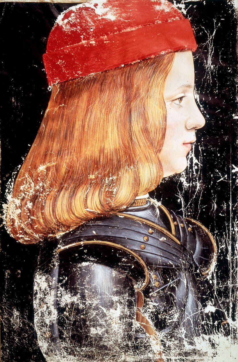 Retrato de Maximiliano Sforza (1490 - 1530). Miniatura de Giovanni Ambrogio De Predis (v. 1455 - 1508). de Giovanni Ambrogio de Predis