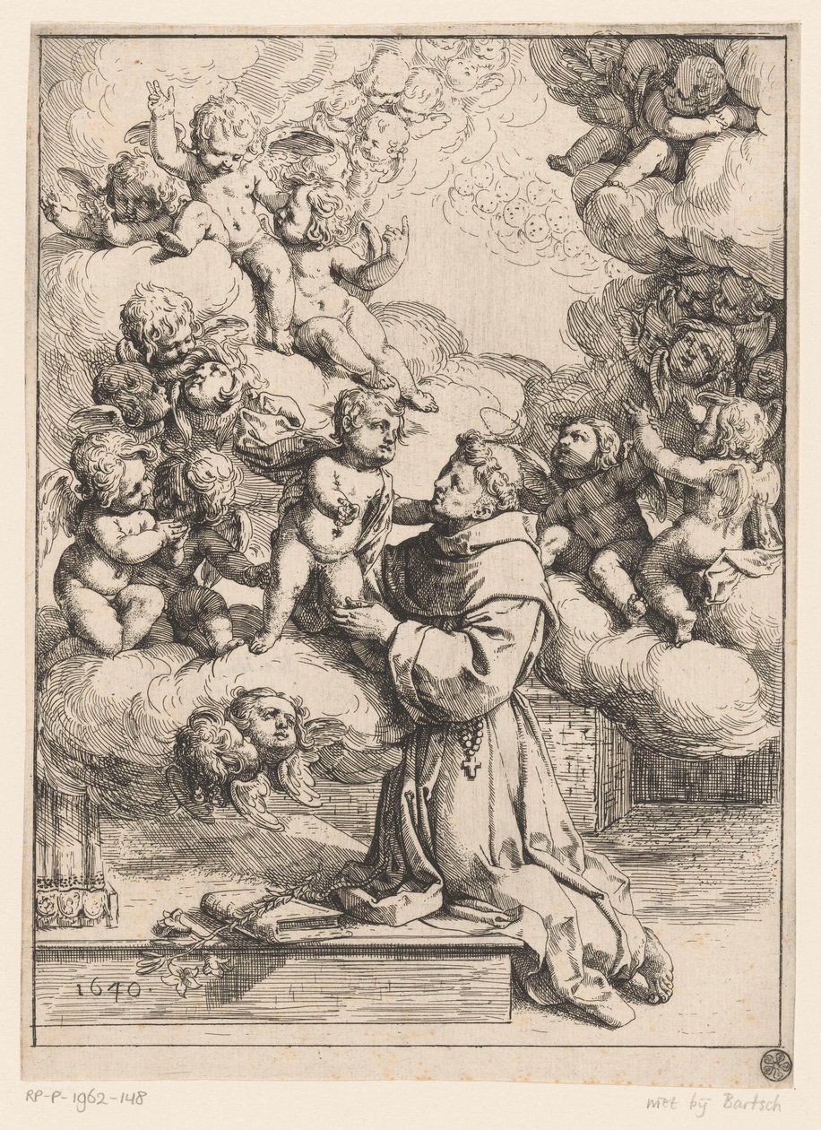 San Antonio de Padua con el Niño Jesús de Giovanni Andrea Podestà (attributed to)