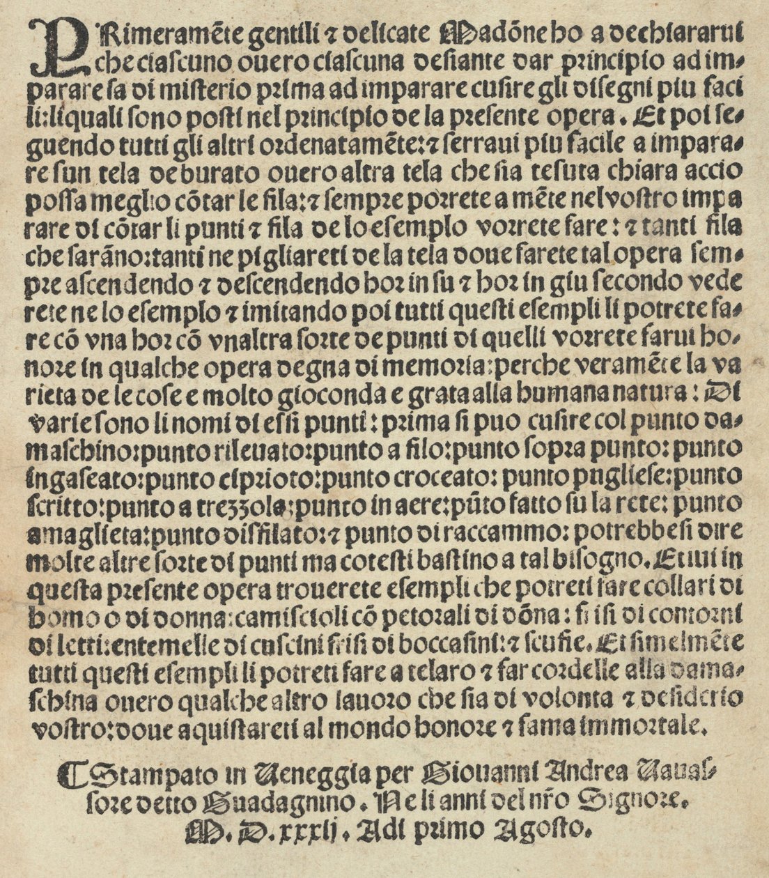 Esemplario di Lauori..., página 14 verso, 1 de agosto de 1532 de Giovanni Andrea Vavassore