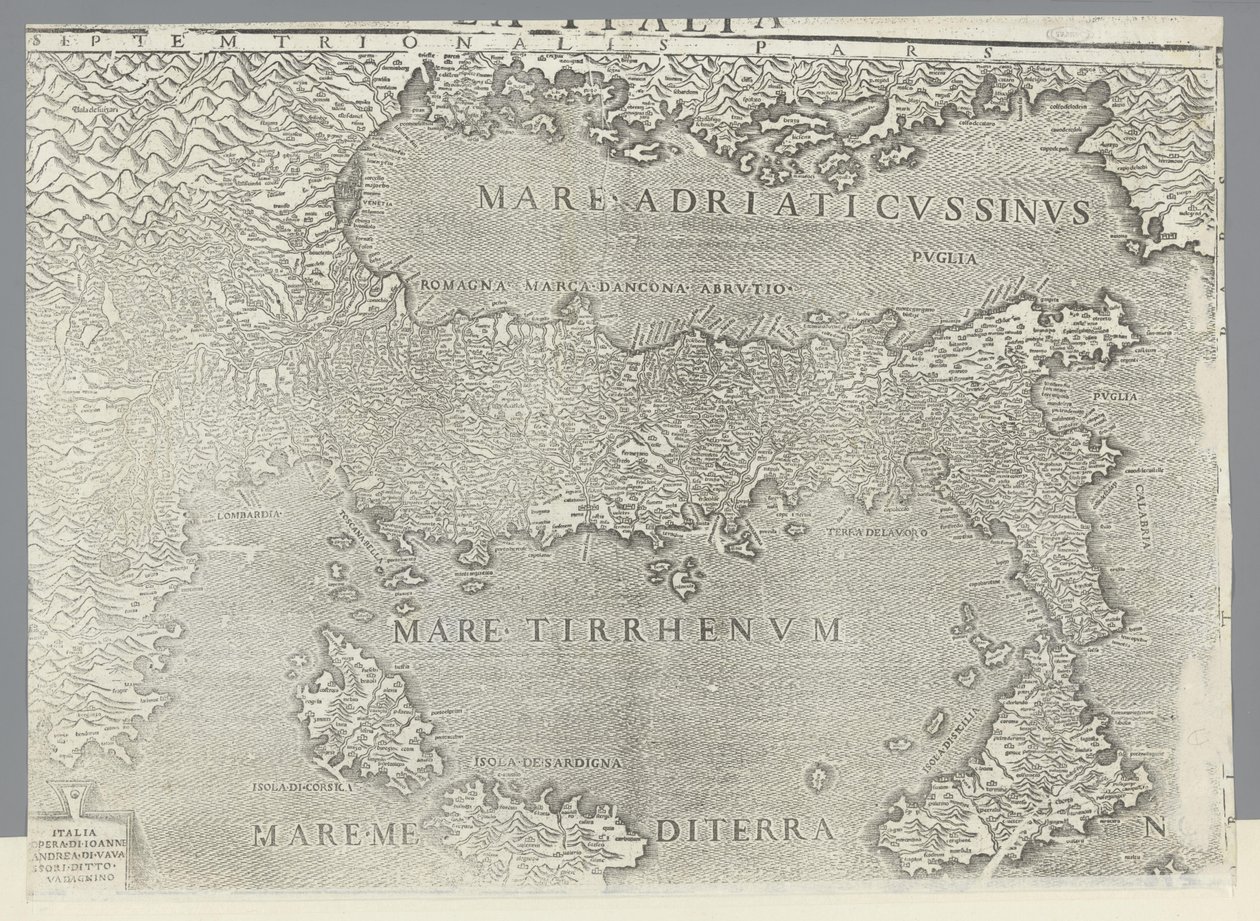 Mapa de Italia de Giovanni Andrea Vavassore