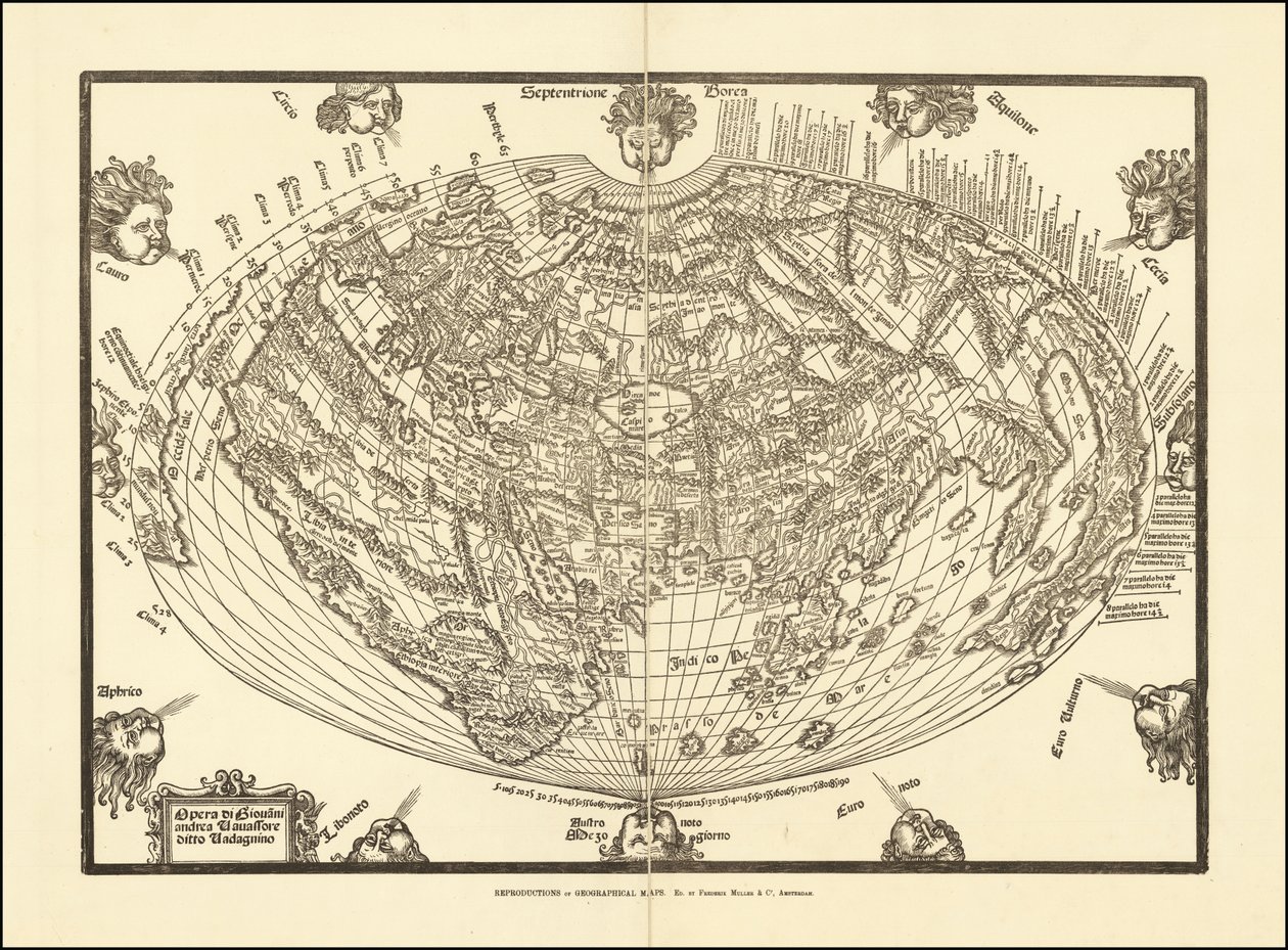 Mapa del mundo de 1540 de Giovanni Andrea Vavassore de Giovanni Andrea Vavassori